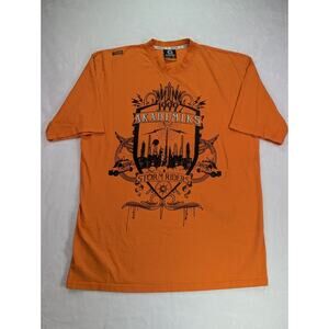 VTG Akademiks Storm Riders Orange T-Shirt XXL Embroidered Streetwear 99 Rare